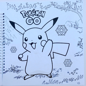幼儿园卡通水画本学前教育皮卡丘手工上色涂鸦本宝可梦涂色绘画本