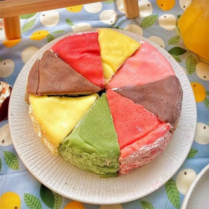 焙尔妈妈6寸彩虹千层八拼蛋糕甜品网红零食巧克力生日聚会倍儿贝