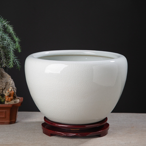 陶瓷鱼缸家用荷花盆碗莲缸睡莲花盆招财养鱼盆小型家用桌面水缸