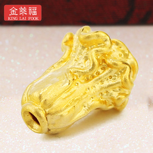 3d硬金白菜黄金转运珠足金串珠定制男女款纯金手绳链儿童可爱手镯
