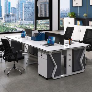 办公桌员工位简约现代多人位办公室桌椅组合双四六人卡位工位桌子