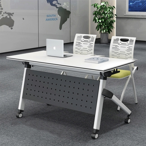 a折叠培训桌椅培训台会议桌简易现代办公桌移动带轮子拼接会议桌
