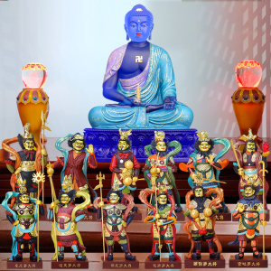 十二药叉神将家居供奉琉璃佛像工艺品客厅佛堂十二生肖佛像摆件