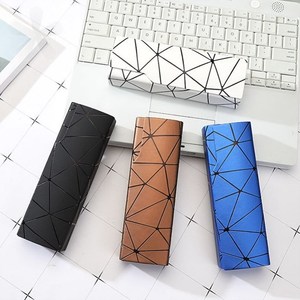 眼镜盒折叠三角韩版男女学生清新可爱时尚简约皮质近视铁皮耐摔