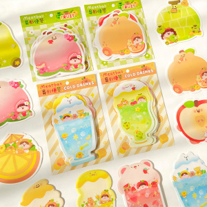 ins风可爱卡通便签纸高颜值留言备忘录学生用无粘性便利贴diy手账素材