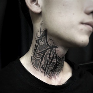 脖子颈部网红堕落前脖暗黑风男女防水持久仿真纹身贴