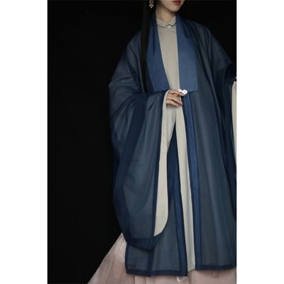 【素罗明披风】汉服明制披风纯色大袖衫纱夏仿孔府大明少女