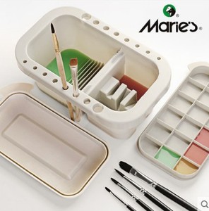 马利牌三合一多功能洗笔桶水桶绘画水彩画画专用油画调色盘水粉桶