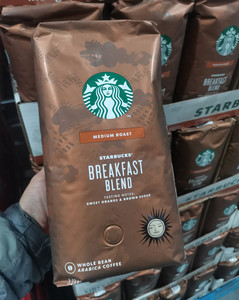 星巴克早餐咖啡豆1.13kg综合烘焙咖啡豆 中度烘焙costco