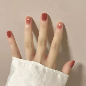 美甲贴片成品ins风假指甲秋冬高级短款穿戴式2022新款网红爆款tb