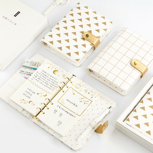 简约复古风烫金活页手帐本日系手账本笔记本子文艺精致可爱小清新计划