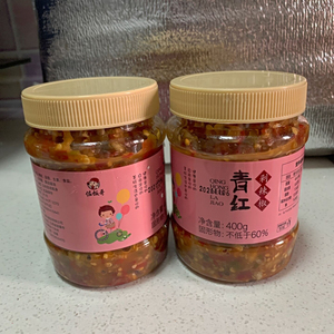 1/2瓶江西佐饭哥青红剁辣椒酱超特辣蒜蓉剁椒开胃菜下饭菜拌面酱