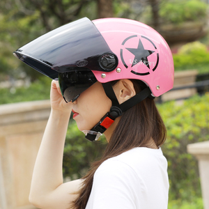 野马头盔电瓶车头灰盔女士夏季防晒防雨电动车安全帽四季防雾半盔
