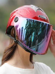 野马电瓶车安全帽3C认证摩托车女士轻便式头盔夏季防晒透气电动车
