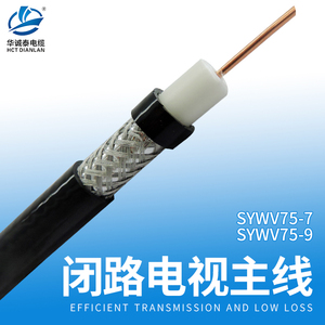 有线电视线主线同轴电缆SYWV75-7 9高清视频线卫星连接机顶盒纯铜