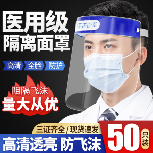 医用防护面罩隔离面具防飞沫飞溅面屏医疗透明防疫眼罩护目面罩
