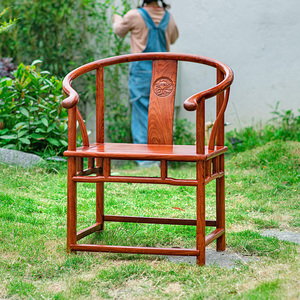 红木家具花梨木太师椅客厅刺猬紫檀圈椅实木休闲官帽椅围椅主人椅