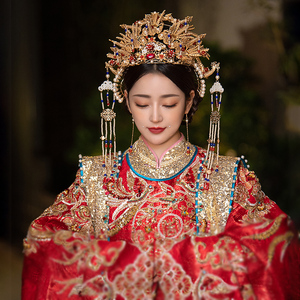 古代头饰凤冠新娘大气