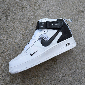 nike air force 1空军一号男鞋 解构af1中帮黑白板鞋女804609