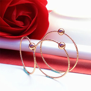 爱尚珠宝俄罗斯18k玫瑰金素锦珠珠戒指14k紫金细戒指细珠子指环女