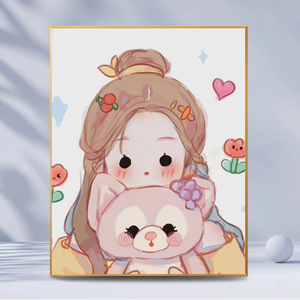 数字油画diy手工填色填充简约迪士尼可爱q版治愈减压油彩画装饰画