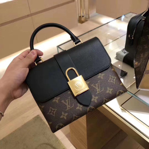 lv/路易威登女包老花locky bb拼皮邮差锁头包单肩斜挎包