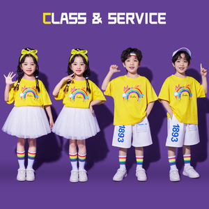 六一儿童表演服装啦啦队纱裙幼儿园拉拉队合唱小学生运动会演出服