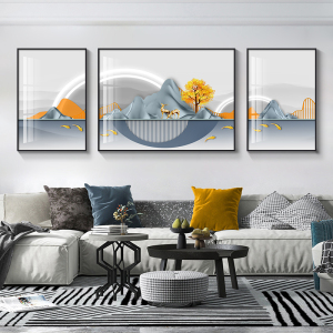 【现代抽象装饰画客厅三联画】现代抽象装饰画客厅三联画品牌,价格