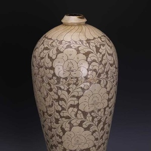 宋代磁州窑雕刻缠枝花纹大号梅瓶出土文物古瓷器古玩古董收藏品