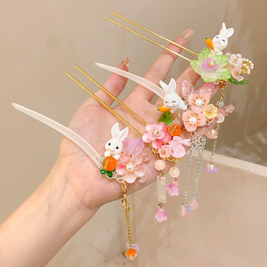 儿童古风发簪女童流苏步摇盘发钗子发饰国风可爱宝宝汉服发钗头饰