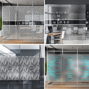 设计办公室创意装饰贴膜静电磨砂玻璃贴纸白色现代几何透光不透明