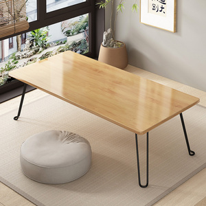 可折叠飘窗桌子炕桌家用榻榻米茶桌现代简约窗台实木小矮桌免安装