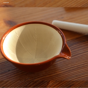 日式陶瓷研磨碗宝宝辅食磨泥餐具果蔬米糊肉泥婴儿食物手动碾磨器