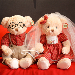 新婚压床娃娃一对结婚礼物新款高档中式婚庆摆件情侣小熊公仔玩偶