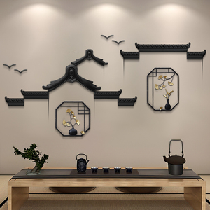 客厅电视背景墙面装饰品玄关楼梯墙壁挂饰中国风餐厅立体墙上布置