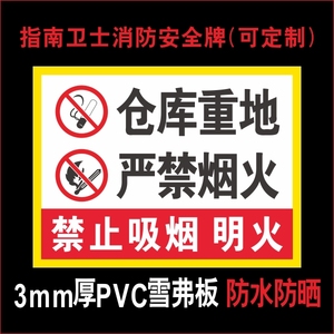 防火提示警示牌消防安全标识牌 工厂车间成品仓库房警告标志标示标语