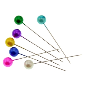 彩色塑料珍珠大头针钓鱼主线圈定位针地图针大号圆头固定针小图钉