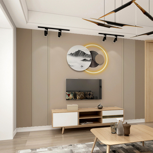 轻奢风定制电视背景墙布自粘客厅大气装饰墙壁纸立体线条影视墙贴