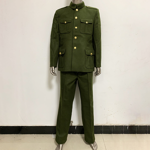 87士呢服男士冬季防寒羊毛呢子服87式中山装收藏纪念绿色套装