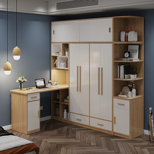 衣柜书桌一体组合书柜梳妆写字台儿童学生转角台式电脑桌办公家用