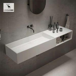 超窄薄边隐形下水1米2 3洗衣池一体盆水池水槽浴室柜卫浴柜洗漱台