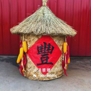 稻草人工艺品手工编织稻草卡通竹制品粮仓果蔬农耕文化草垛制作