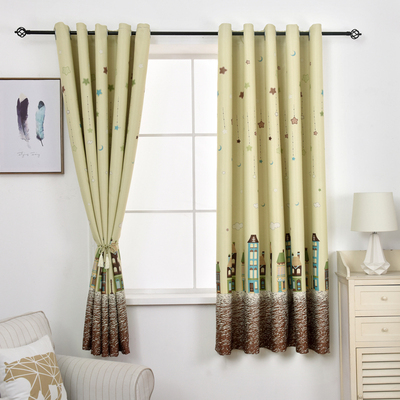 卧室半帘窗帘全遮光儿童