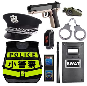 六一节礼物儿童小警察玩具套装黑猫警长帽子男孩对战玩具枪过家家