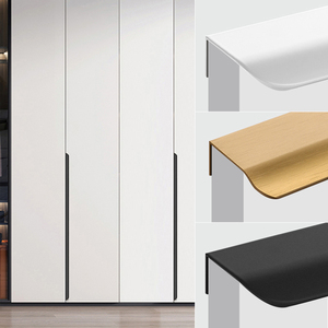 一门到顶衣柜隐形拉手极简现代简约橱柜免打孔嵌入式白色加长把手