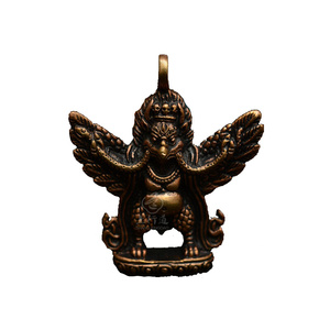大鹏金翅鸟 迦楼罗吊坠挂坠尼泊尔铜鎏金佛牌