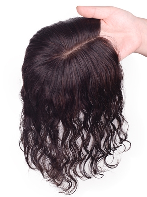 头顶补发片遮白发女士真发隐形无痕刘海假发片递针假发块中长卷发