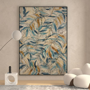 美式客厅售楼部酒店玄关装饰画抽象高级感沙发背景墙壁画大幅挂画