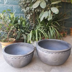 老式手工黑陶鱼盆古法养鱼缸庭院养乌龟地缸碗莲泥盆养金鱼的瓦盆