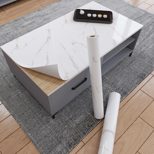 茶几贴纸翻新贴防水防烫厚仿岩板桌面桌贴防水自粘防高温餐桌改造